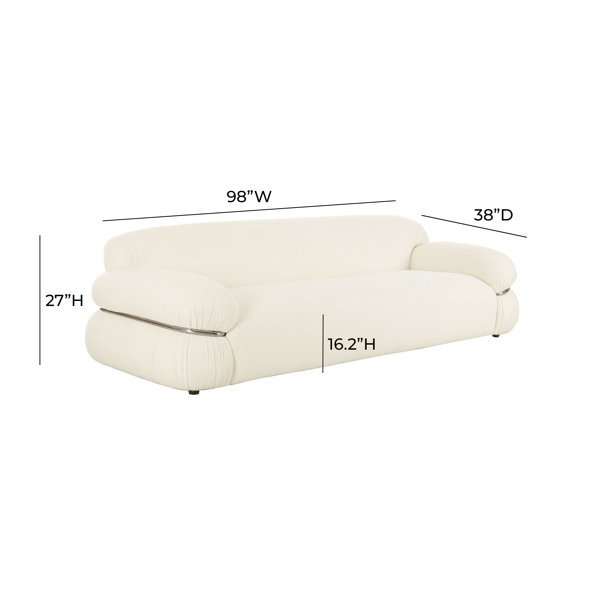 TOV Furniture Leyla 98'' Cream Boucle Sofa | Wayfair